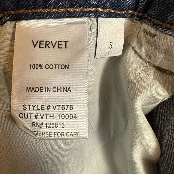 Vervet by Flying Monkey Denim Claudia Skirt Distressed Raw Hem Mini Blue  S - Picture 5 of 10